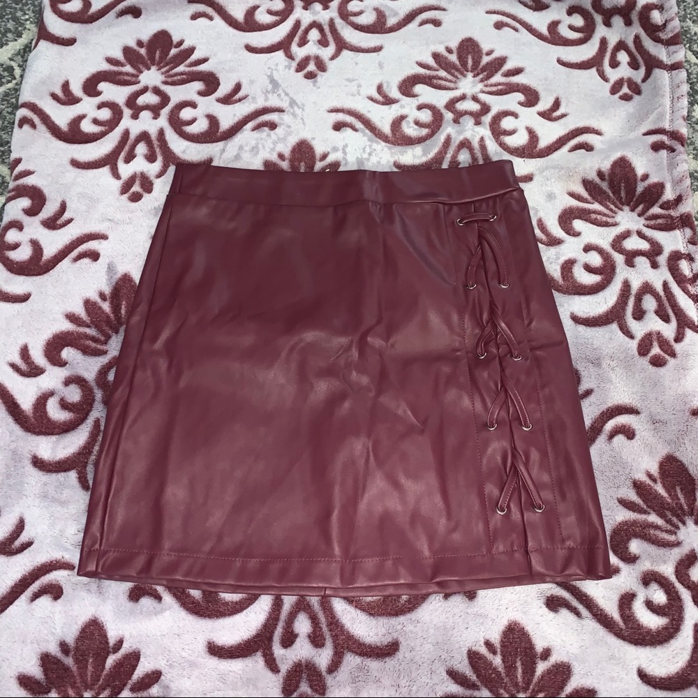 Faux leather skirt